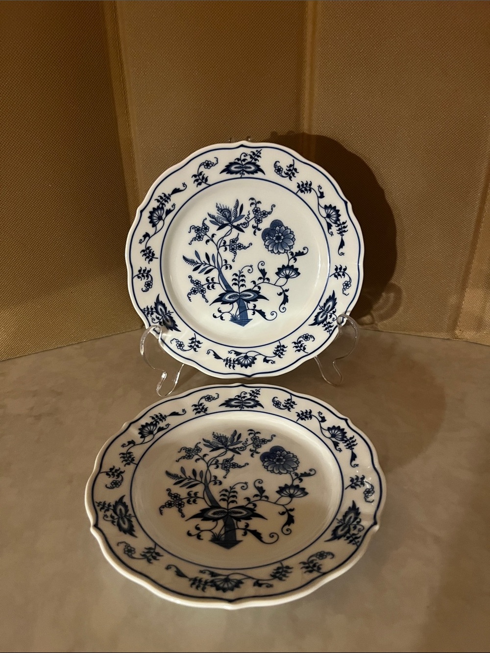 (2) Blue Danube Bread & Butter Plate Vintage Japan Blue Onion 6.5”Blue and White